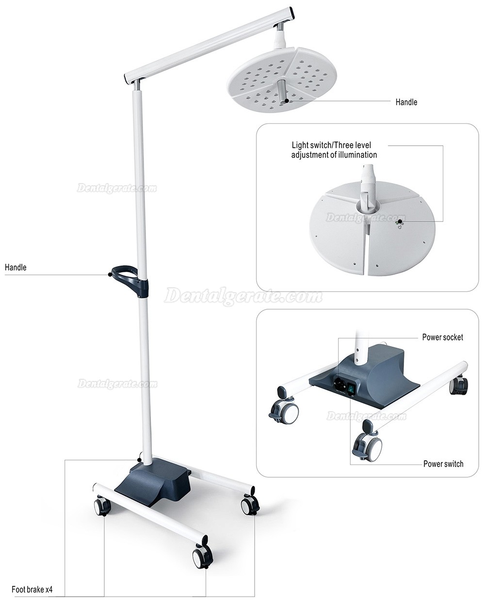 KWS KD-2036L-4 80W Dental LED Chirurgieleuchte (mit Standfu&szlig;)